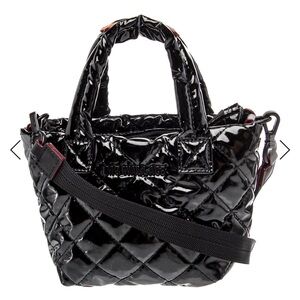 MZ Wallace Shiny Black Quilted Mini Bag